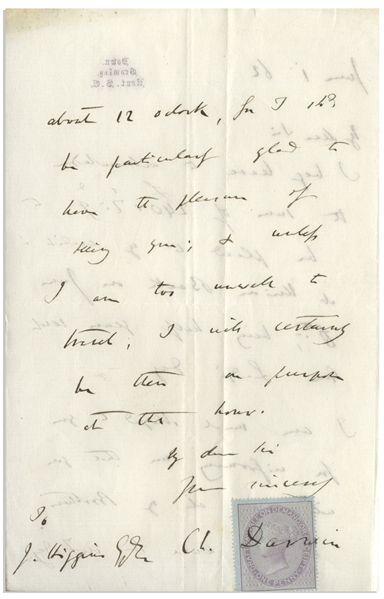 Charles Darwin Autograph Letter Signed From 1862, Just Weeks After ''Fertilisation of Orchids'' Was Published